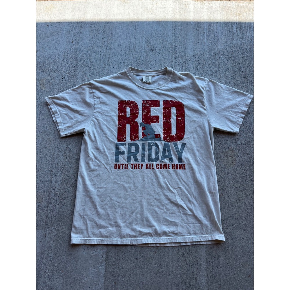 Comfort Colors RED FRIDAY Until They All Come Home Graphic T-Shirt Mens XL
